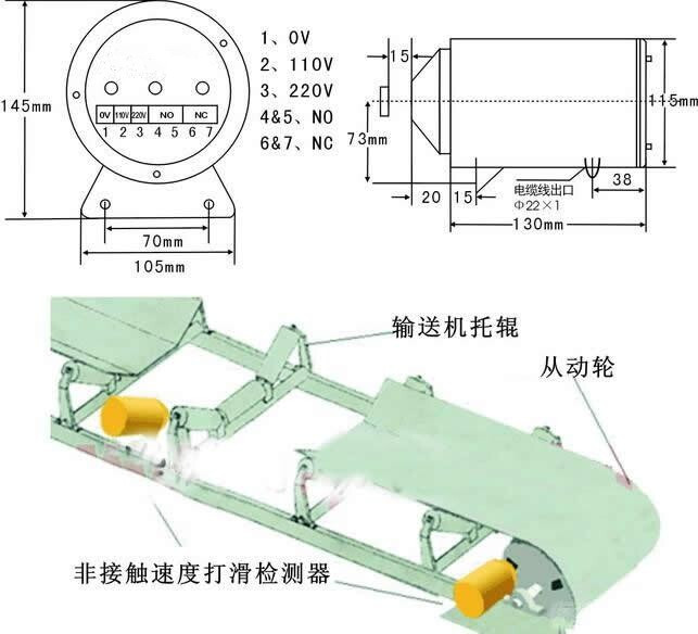 HQSK600/10皮帶欠速開關安裝指導非接觸欠速開關